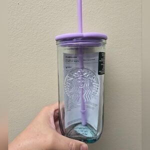 NWT Starbucks 2026 Easter LATAM Recycled Glass With Silicon Flower Shaped Lid